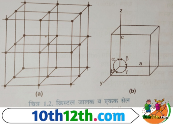 क्रिस्टल के त्रिविमीय (Three dimensional) स्थान में जालक बिंदुओ की व्यवस्था त्रिविमीय जालक (Three dimensional lattice) दर्शाती है।