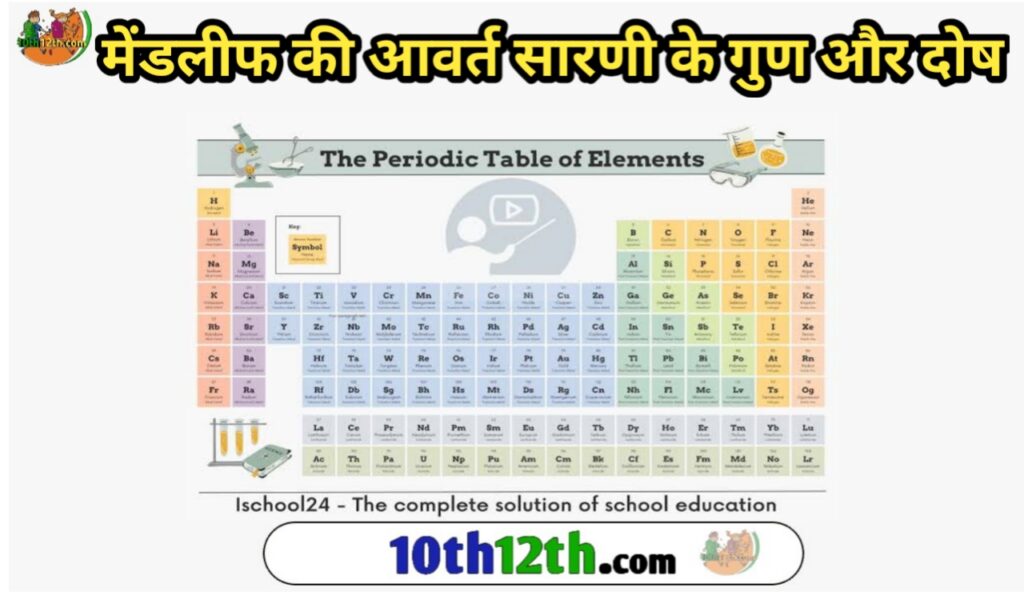 मेंडलीफ की आवर्त सारणी के गुण और दोष | mendeleef ki avart sarni ke gun aur dosh